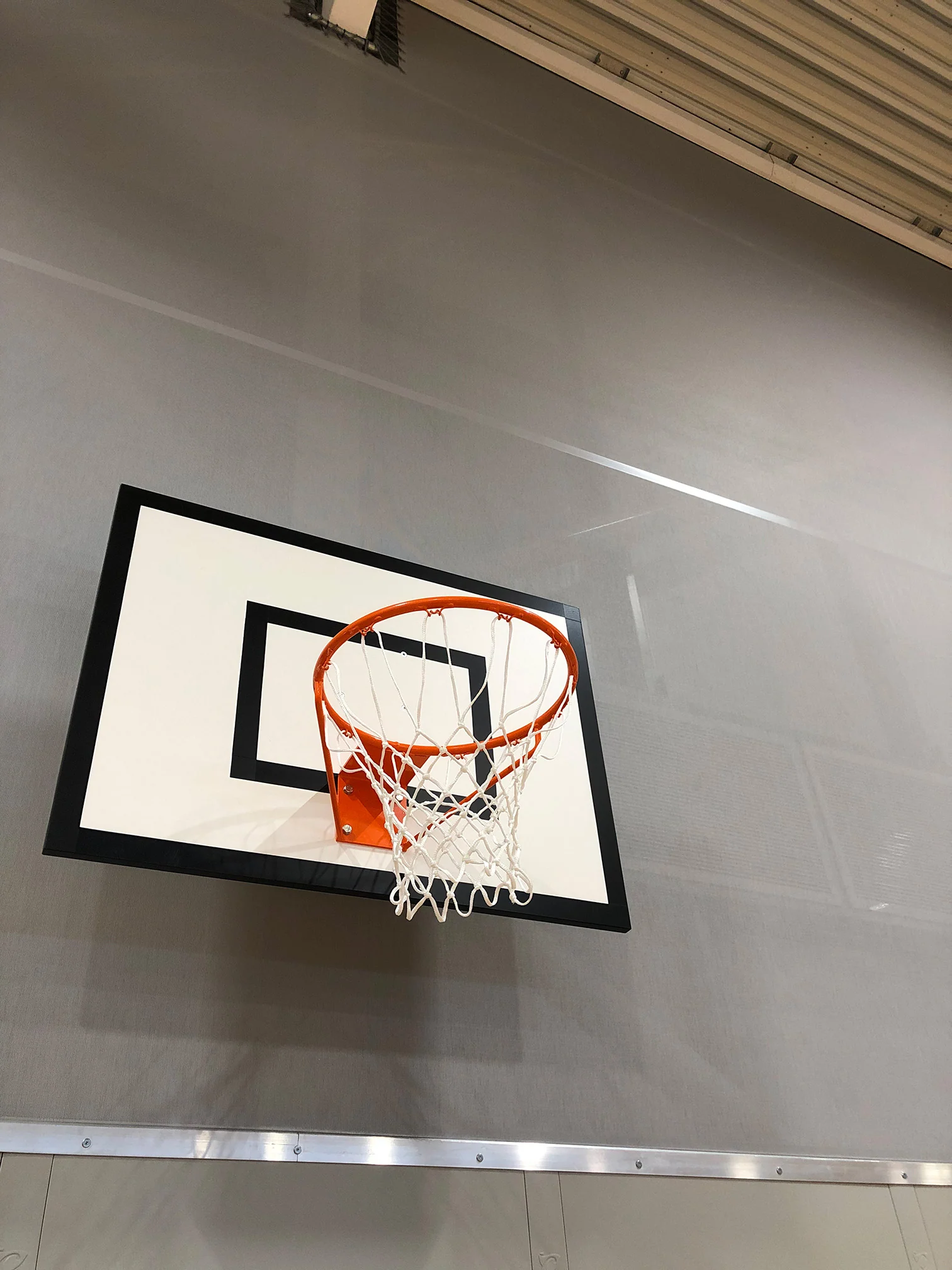 Badminton School Sports Centre interior viewing window