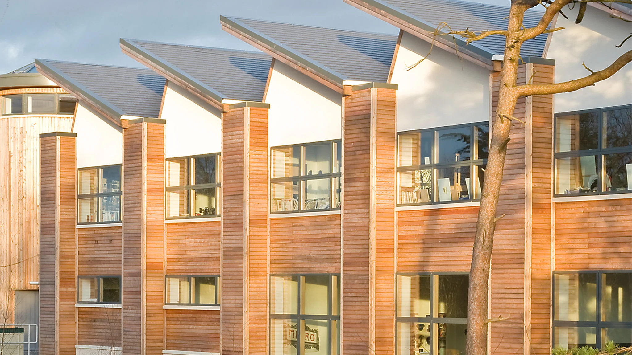 Creative and Performing Arts Centre at dusk