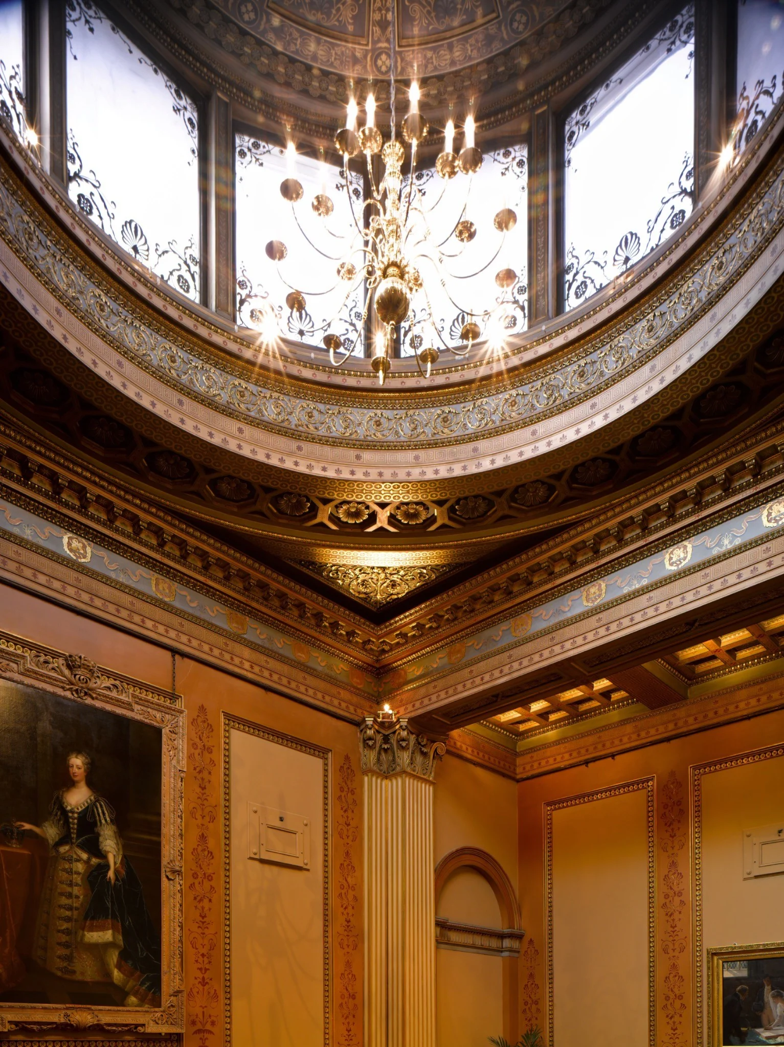 Historic lantern and decorative interior