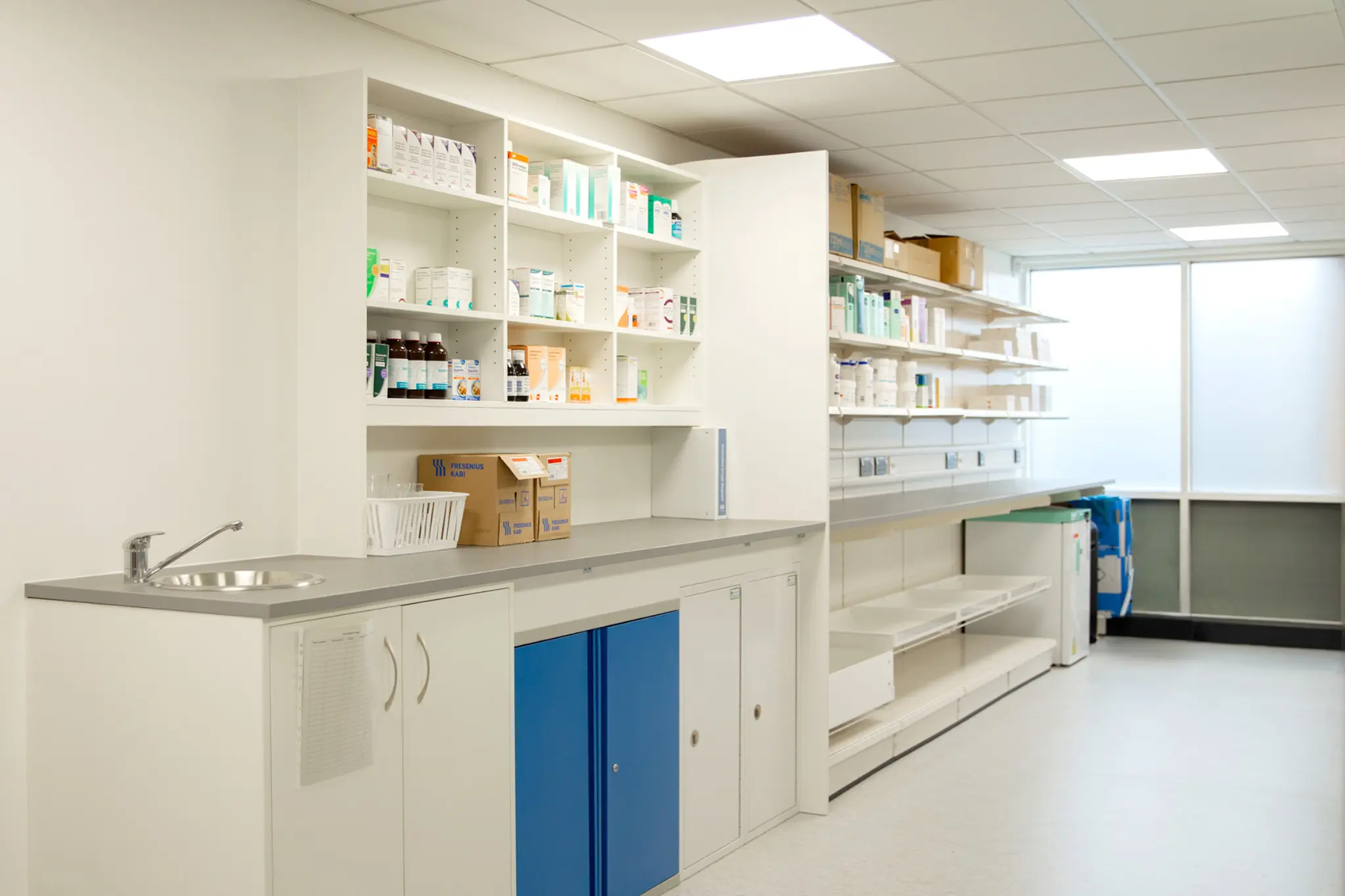 Storage and preparation area within the outpatients pharmacy